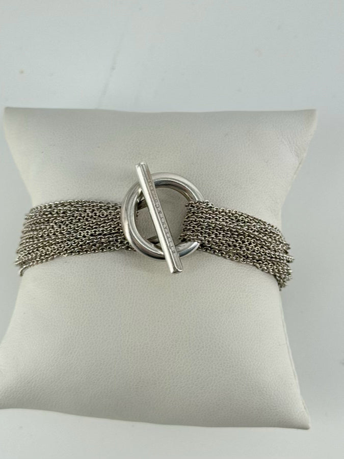 TIFFANY & CO. ELSA PERETTI STERLING SILVER Heart Multistrand Bracelet