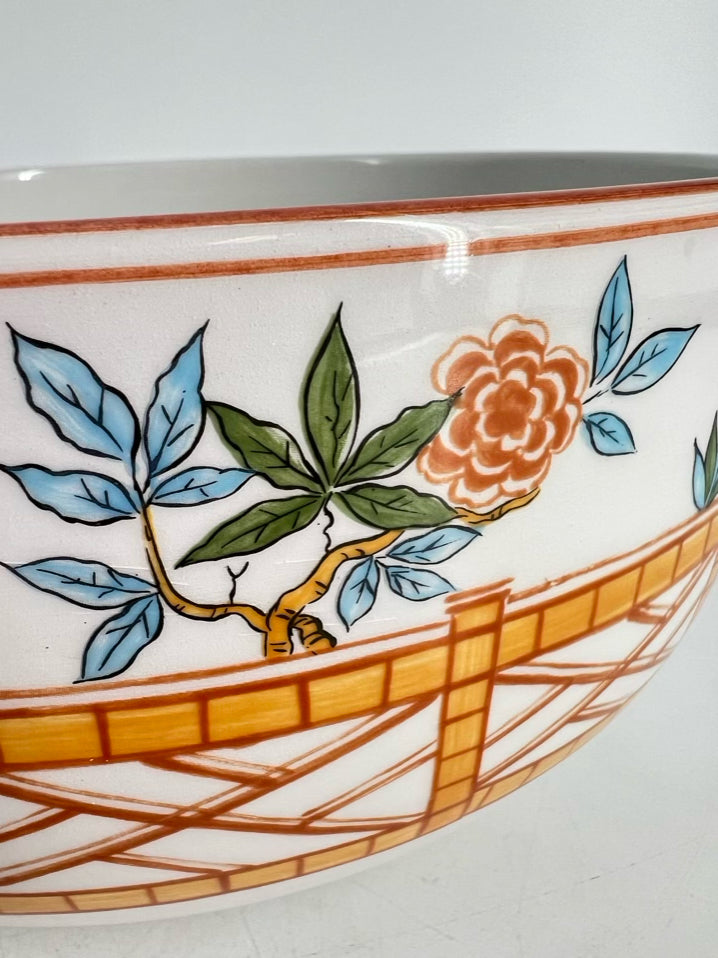 TIFFANY Multi Colored Porcelain Chinese Fence Bowl