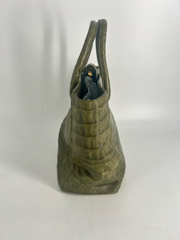 LAI Green Genuine Crocodile Embossed Purse