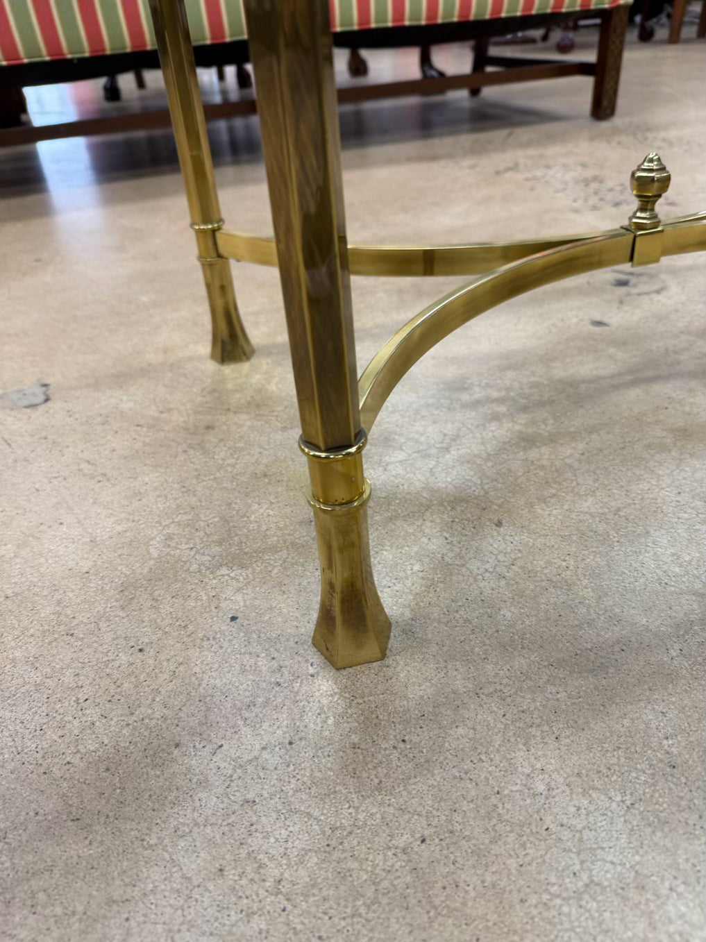 Brass & Glass Oval Coffee Table