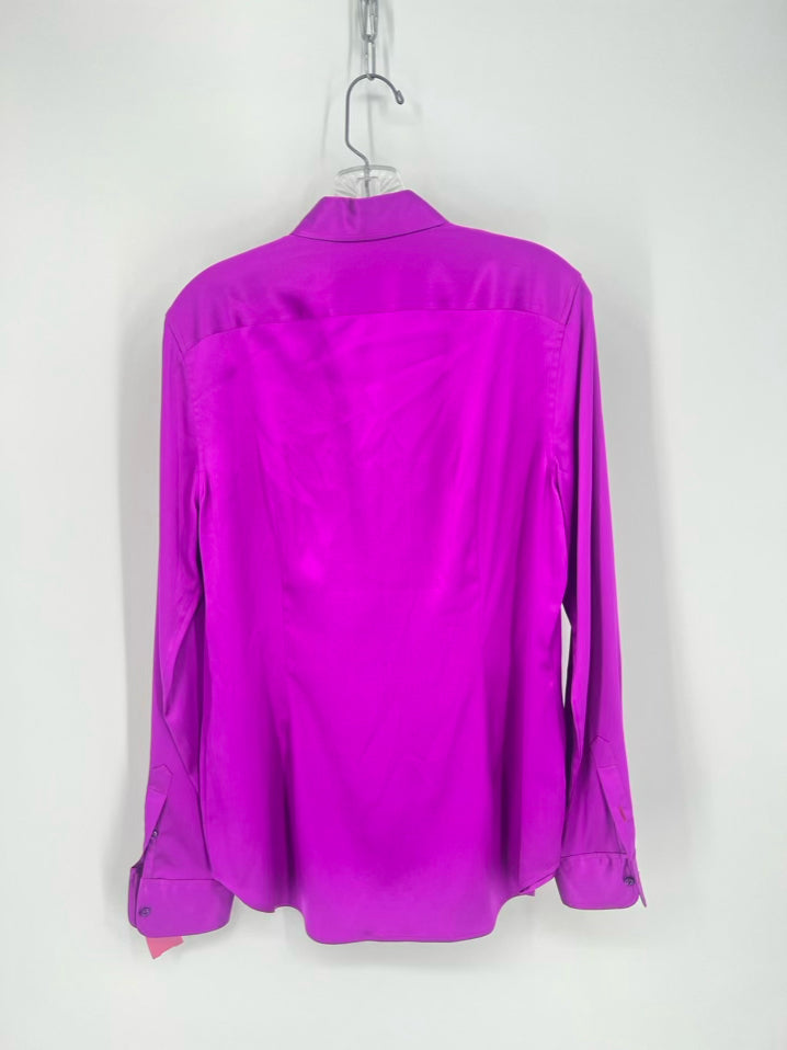 RALPH LAUREN Size 12 Violet Silk Blouse