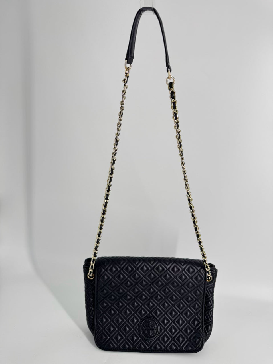 TORY BURCH Black Quilted Leather Purse