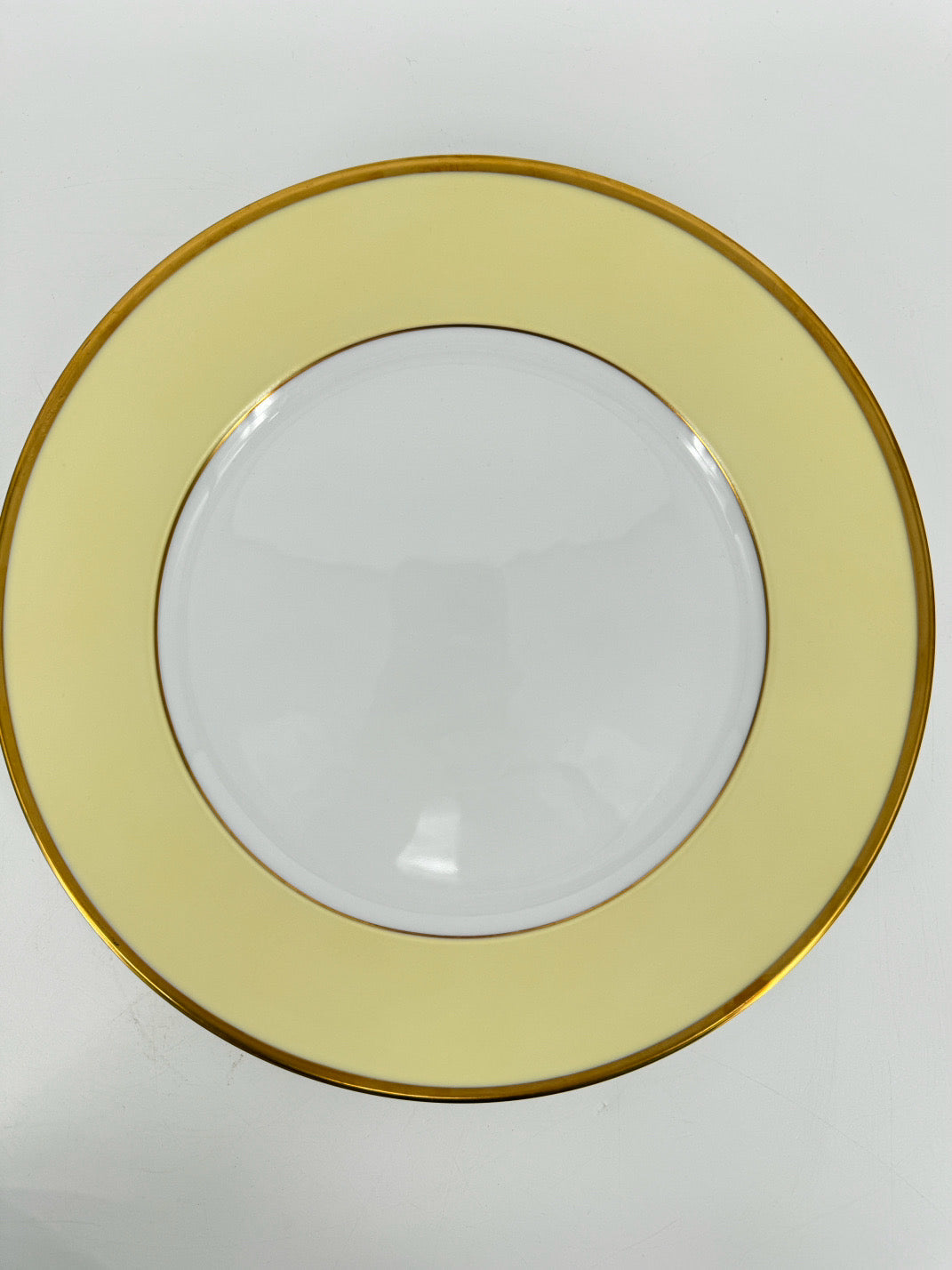 HAVILAND & PARLON White & Yellow Tilleul Set of 8 Dinner Plates