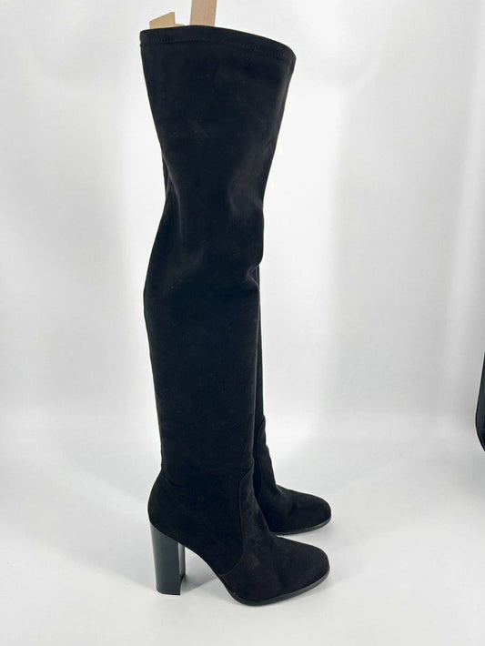 SAM EDELMAN Size 10 Black Suede Over the Knee Boots