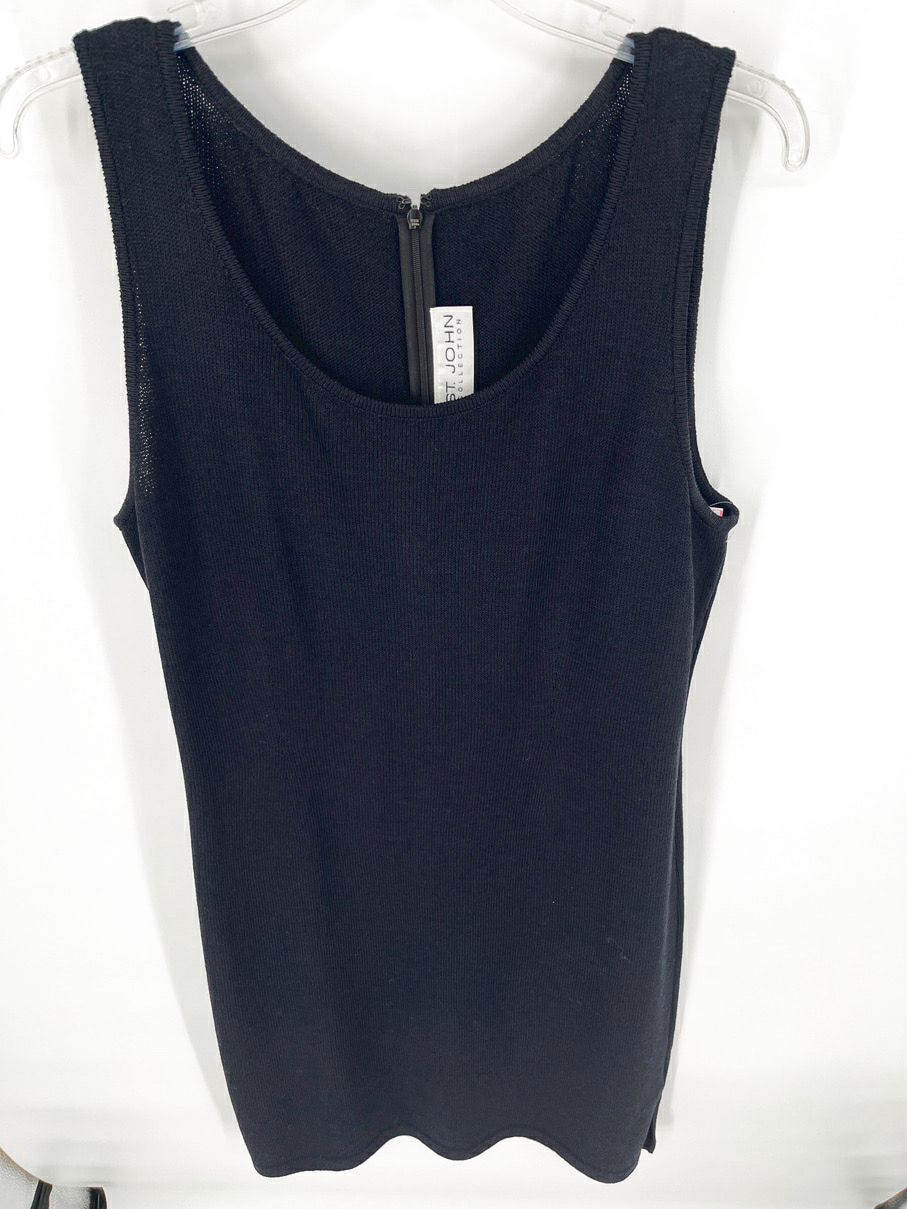ST JOHN COLLECTION Size 12 Black Knit Sleeveless Dress