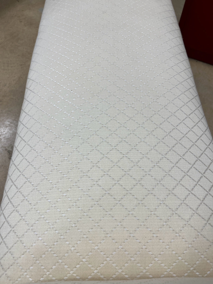 ANTIQUE Ivory Upholstered Bench
