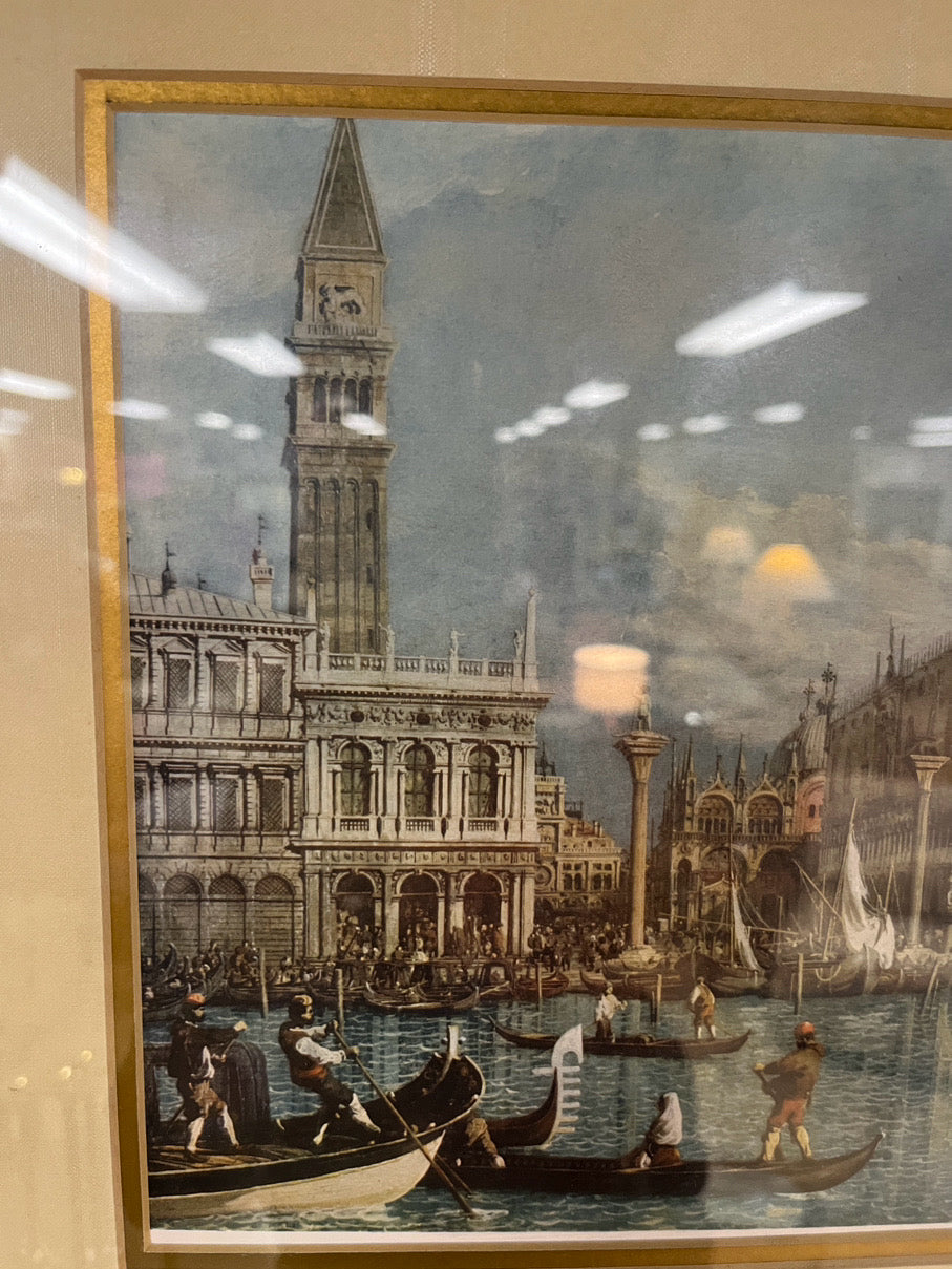 Venice Pair of Framed Prints in Gold Frames