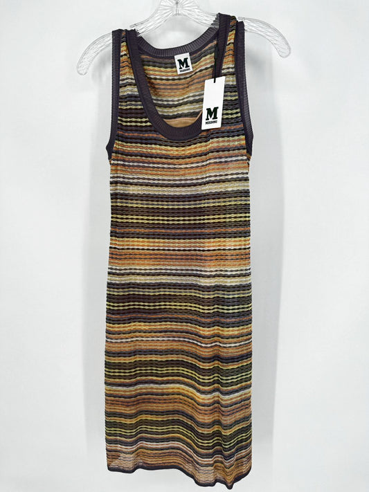 MISSONI Size 42 Violet & Yellow Knit Print Sleeveless Dress NWT