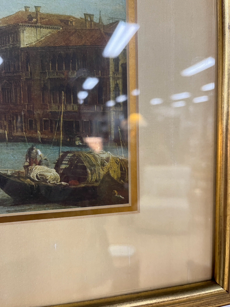 Venice Pair of Framed Prints in Gold Frames